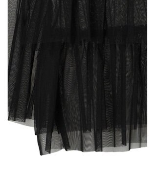 Green Parks ・ＳＵＧＡＲ　ＳＰＯＯＮ　チュールティアードブラウス Black