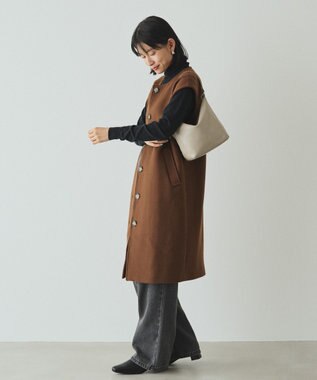 russet ソフトレザーシンプルショルダーバッグ (CE-1328-WEB) GrayBeige