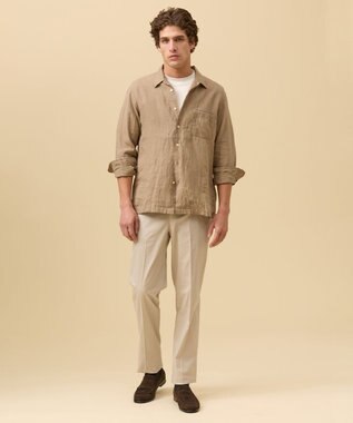 J.PRESS MEN 【LIBECO】リネンオープンカラー シャツ ベージュ系