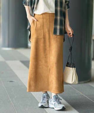 AMERICAN HOLIC ヌバック調スカート Camel