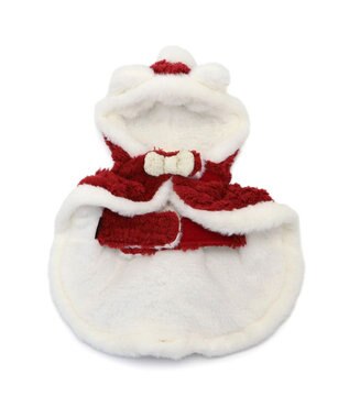 PET PARADISE ペットパラダイス サンタさん くま ポンチョ 小型犬 レッド