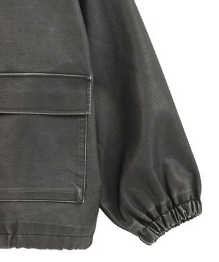 Green Parks ・ＥＬＥＮＣＡＲＥ　ＤＵＥ　フェイクレザーブルゾン Black