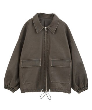 Green Parks ・ＥＬＥＮＣＡＲＥ　ＤＵＥ　フェイクレザーブルゾン Brown