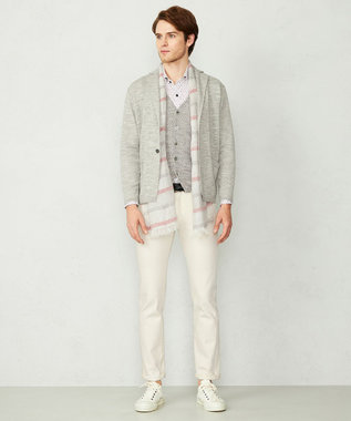 JOSEPH ABBOUD 【サスティナブル】スラブギマ カーディガン ライトグレー系