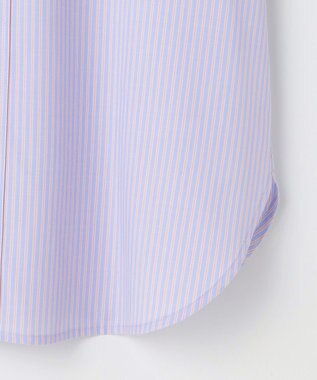 J.PRESS LADIES 【一枚で着映え】ソフトストライプ フリル襟 ブラウス サックスブルーストライプ系