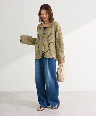 Green Parks レースカーディガン Khaki