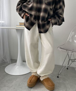  【あったか/ウエストゴム】裏起毛スウェットジョガーパンツ