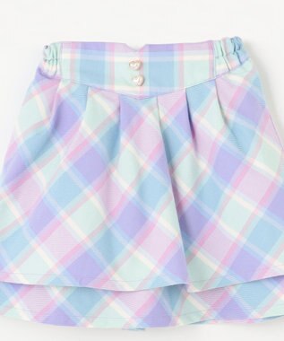 ANY KIDS シャギーチェックスカート ラベンダー系