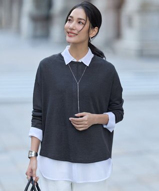  【先行予約】リネンレーヨンハイゲージ プルオーバーニット