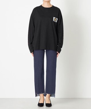 NAVE タブチ×NAVE プリント長袖Tシャツ ブラック系