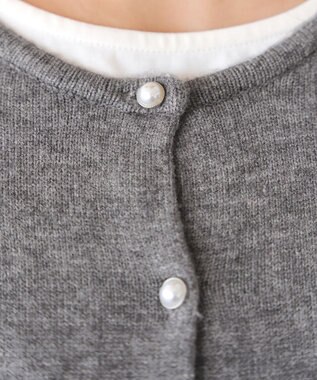 Tiaclasse 【洗える】ラウンドネックミドル丈ニットカーディガン チャコールグレー