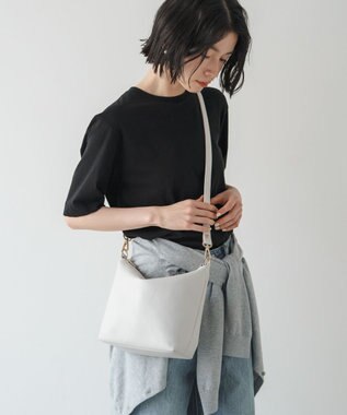 russet ソフトレザーシンプルショルダーバッグ (CE-1328-WEB) White