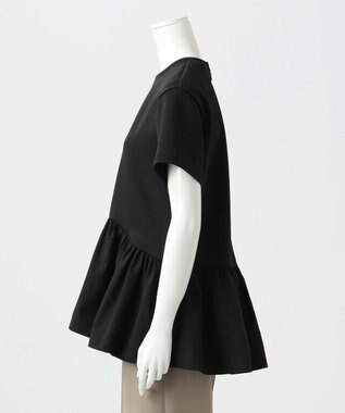23区 L 【R(アール)】スキューバ ペプラムブラウス ブラック系