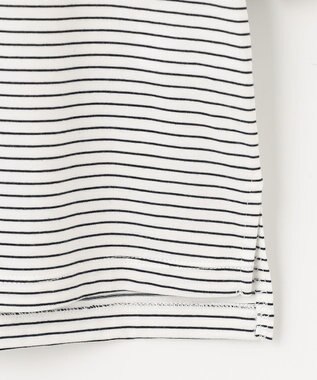 J.PRESS LADIES L スムースジャージー ボーダー カットソー ホワイト×ネイビー系1