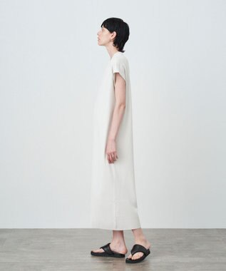 ATON 50/2 NATURAL DYE ORGANIC COTTON | バンドカラードレス BLACK