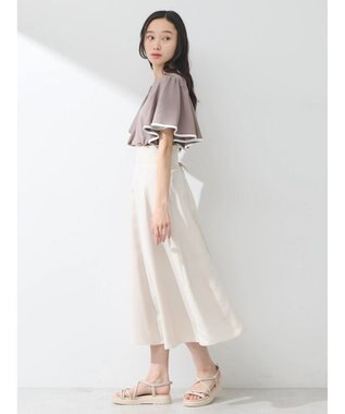 earth music&ecology パイピングフレアスリーブカットソー Mocha