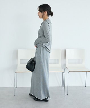 CRAFT STANDARD BOUTIQUE ダブルウェストカットソーロングスカート Gray Mixture