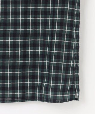J.PRESS LADIES L シズルチェック バンドカラー カットソー ダークグリーン系