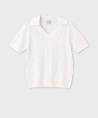 Paul Smith 【洗える】アイレット スキッパー ニット ホワイト