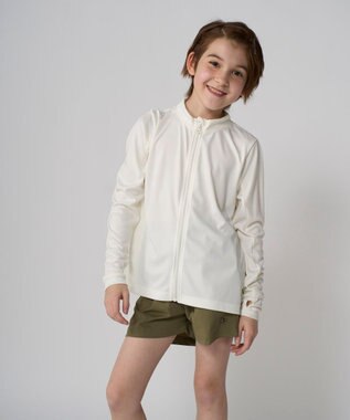 OP／FILA 【Ocean Pacific】フリルラッシュガード アイボリー