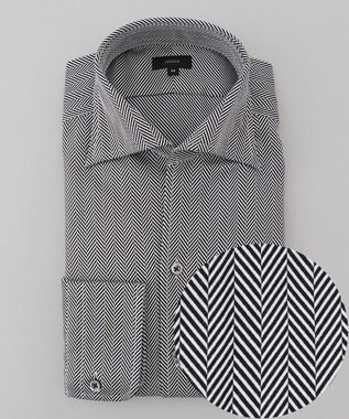 クレイジーツイルへリンボン　イタリアンカラーシャツ