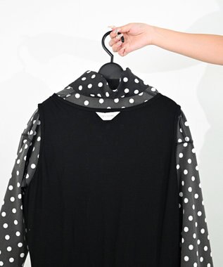 FORFORMO 【洗える/UVカット】Layered Shirt One-piece レイヤードシャツワンピース プリントブラック