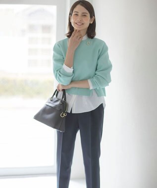 組曲 L スウェットライクニットプルオーバー ミント系