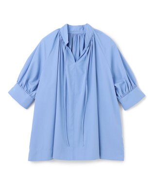 UNFILO L 2WAYギャザーブラウス サックス