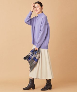 ANY ラムウールバックテイルニット ラベンダー