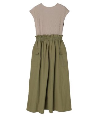 Green Parks ・ＥＬＥＮＣＡＲＥ　ＤＵＥ　リブキリカエワンピ Gray Beige