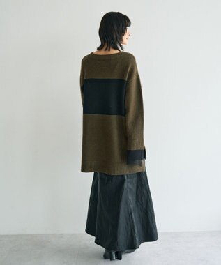 YECCA VECCA 袖レイヤードソフトニット Charcoal Gray