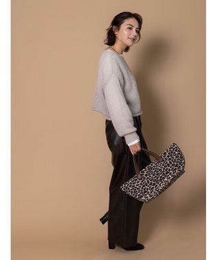 Te chichi 【泉 里香さん着用・Oggi.jp10/23掲載】キャットヤーンメッシュニット グレー