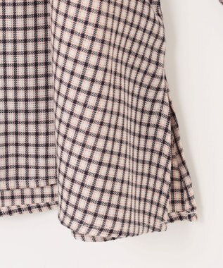 J.PRESS LADIES サイロチェック スキッパー ブラウス アイボリー×ネイビー×ピンク系