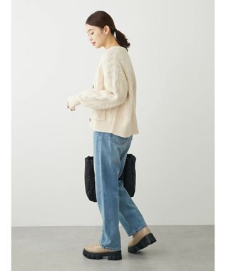 Green Parks ケーブル釦ニットカーディガン Off White