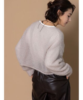 Te chichi 【泉 里香さん着用・Oggi.jp10/23掲載】キャットヤーンメッシュニット グレー