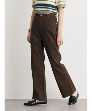 earth music&ecology カラーフレアパンツ Dark Brown