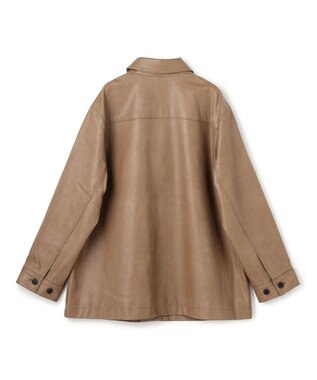 UNFILO L 【洗える】フェイクレザー ジャケット モカ