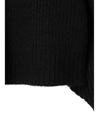 earth music&ecology スカラップニットカーディガン Black