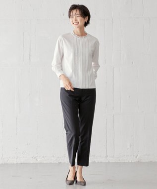 J.PRESS LADIES L BAHARIYE SOLID テーパード パンツ ブラック系