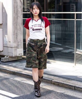 WEGO キーネックサイドレースアップちびT 柄7