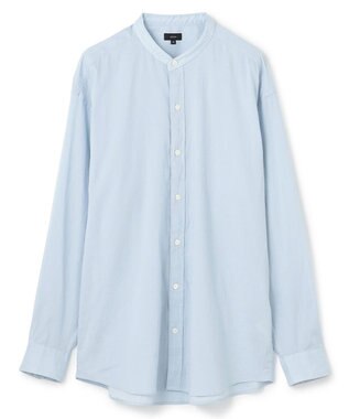 JOSEPH HOMME 【LEON 掲載】リネンストレッチブロード　バンドカラーシャツ スカイブルー系