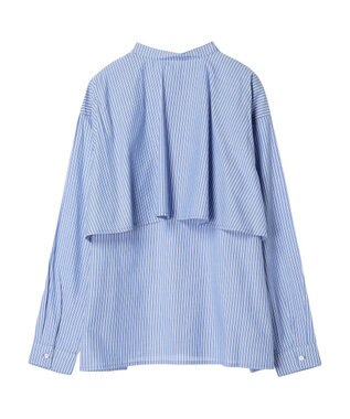 CRAFT STANDARD BOUTIQUE バックフリルシャツ Stripe Blue