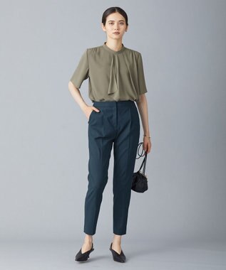 ICB 【新色追加・洗える】 ウールマットウース テーパードパンツ パイングリーン系