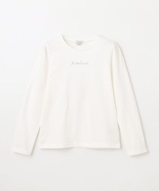 ANY KIDS キャミソール付き 長袖Tシャツ ラベンダー×オフホワイト