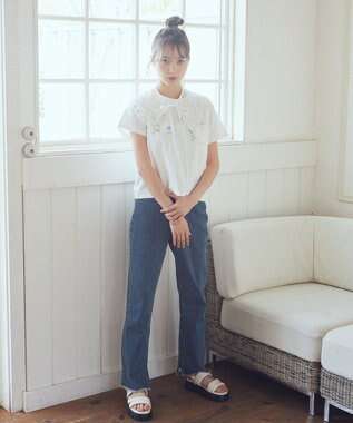 earth music&ecology ケミカルレース付け襟 Ivory