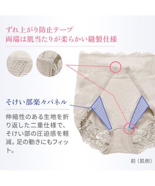 BRADELIS New York 【BRADELIS NewYork peace】おしりPラインヒップラップショーツ25 綿混で快適 程よい補正力でヒップアップ ふかめ お腹スッキリ パールグレージュ