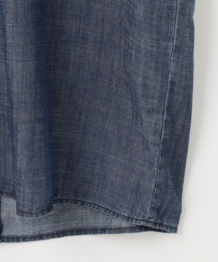 自由区 【洗える・XSサイズあり】テンセルリネンデニム ワンピース ネイビー系