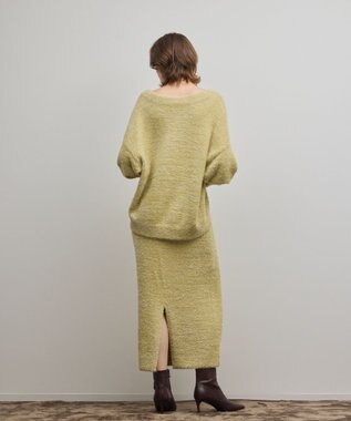 GRACE CONTINENTAL ラメフェザーニットスカート イエロー