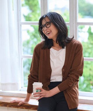 WEGO 【WEB限定/2025年秋冬新作//洗濯OK/毛玉レス/MLXLサイズ展開/オフィス/カジュアル】ベーシックニットカーディガン ブラウン