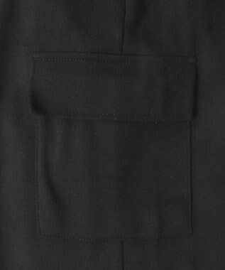 WEGO 【ウエストゴム】スウェットカーゴパンツ ブラック